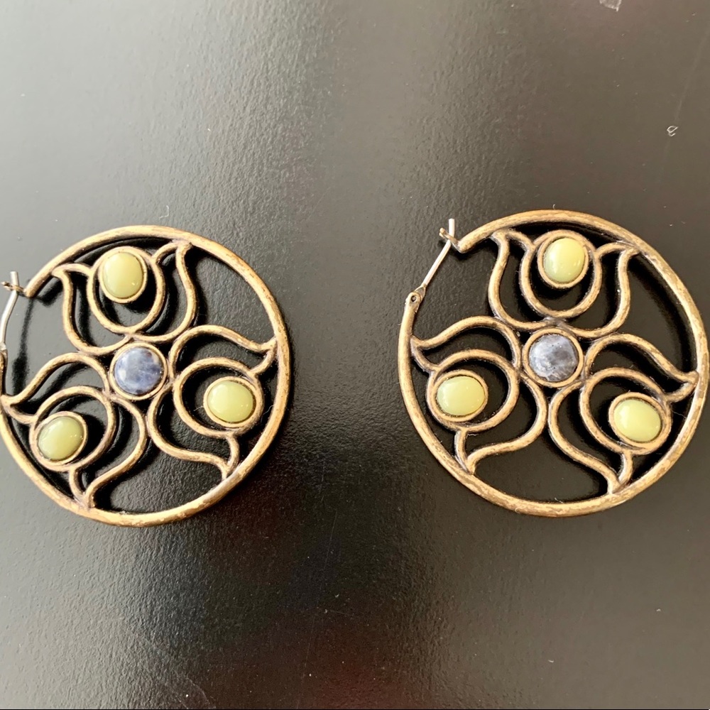 Lucky Brand Gemstone Hoop Earrings